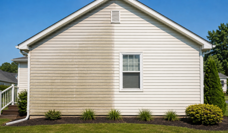 30 seconds outdoor cleaner before and after results on home siding