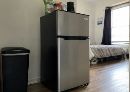 best mini fridge with freezer in a small apartment kitchen