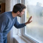Foggy Window Repair: What Fixes It and What Doesn’t Homeowner checking a foggy window before starting foggy window repair
