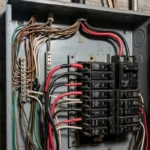 electrical wire color code shown in a home panel box